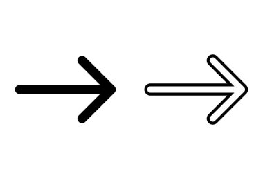 Ok simgeleri beyaz arkaplanda ayarlandı. Ok sembolü. Ok vektörü ico