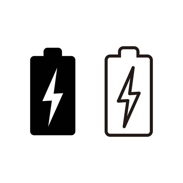 Icônes Batterie Réglées Sur Fond Blanc Batterie Vecteur Ico — Image vectorielle