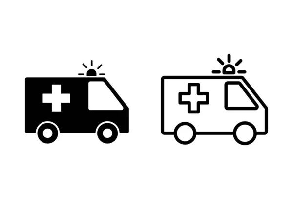 Ambulans Ikoner Som Vit Bakgrund Ambulansikon Desig — Stock vektor