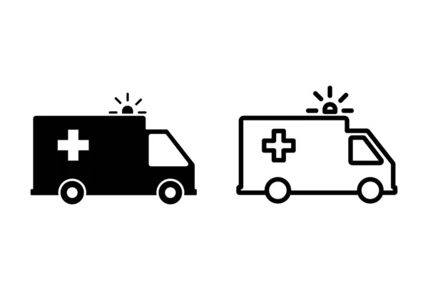 Иконы Ambulance Белом Фоне Ambulance Icon Dead — стоковый вектор