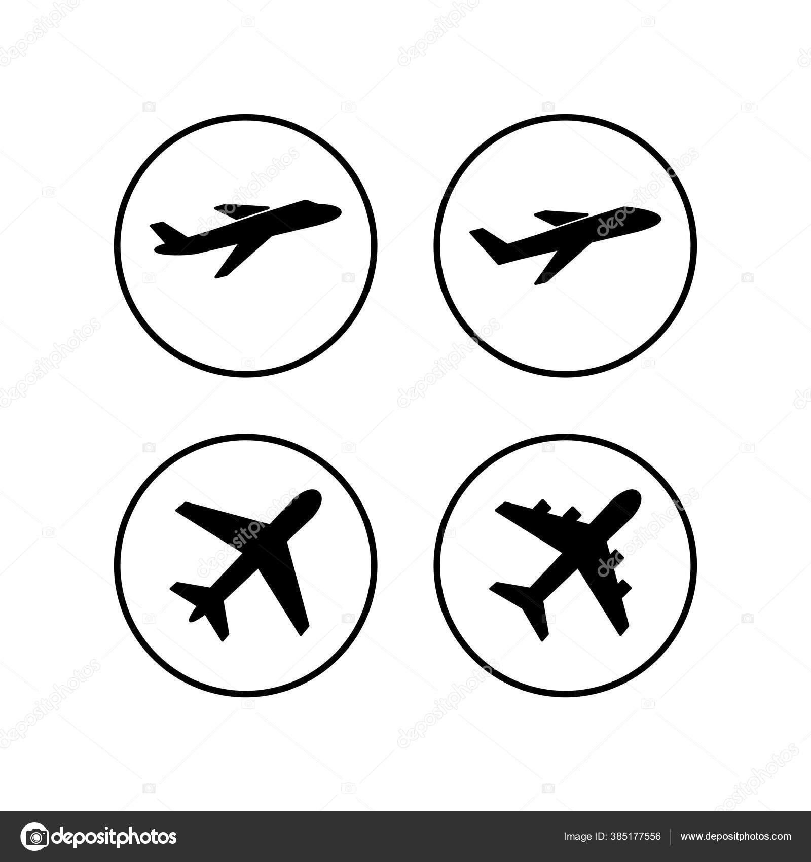 Ikon Pesawat Diatur Ikon Vektor Pesawat Terbang Simbol Transportasi Penerbangan Stok Vektor C Oliviart 385177556