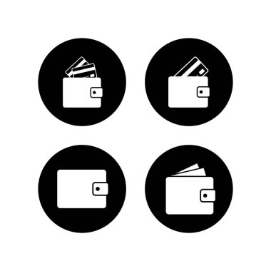 Cüzdan Simgeleri düz moda olarak ayarlandı. Para cüzdanı ico