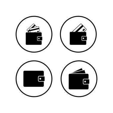 Cüzdan Simgeleri düz moda olarak ayarlandı. Para cüzdanı ico