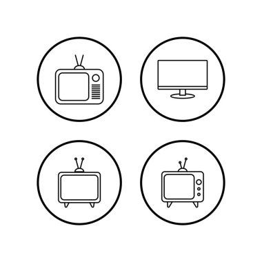 TV vektör simgeleri ayarlandı. Tv ico