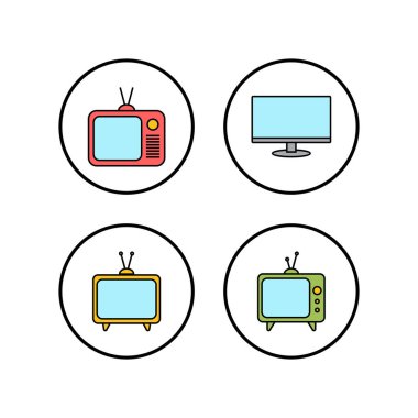 TV vektör simgeleri ayarlandı. Tv ico