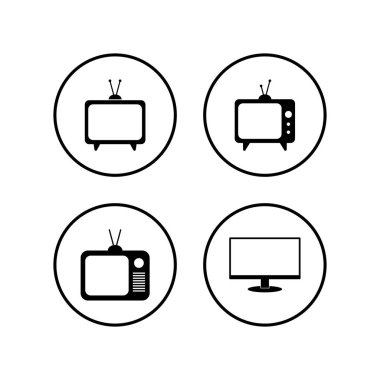 TV vektör simgeleri ayarlandı. Tv ico