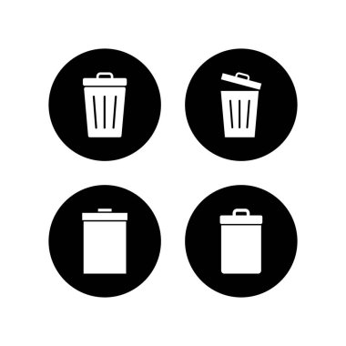 Çöp simgeleri ayarlandı. Çöp kutusu simgesi. Simge vektörünü sil