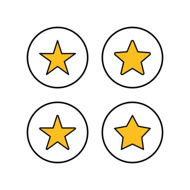 Yıldız Simgeleri ayarlandı. Yıldız vektör simgesi. Beğeni simgesi