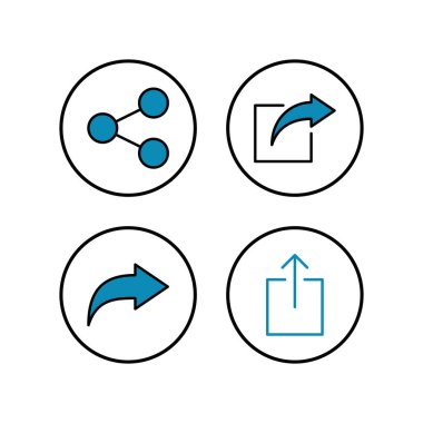 Paylaşım simgeleri ayarlandı. Paylaşım vektörü ico
