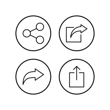 Paylaşım simgeleri ayarlandı. Paylaşım vektörü ico