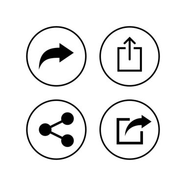 Paylaşım simgeleri ayarlandı. Paylaşım vektörü ico