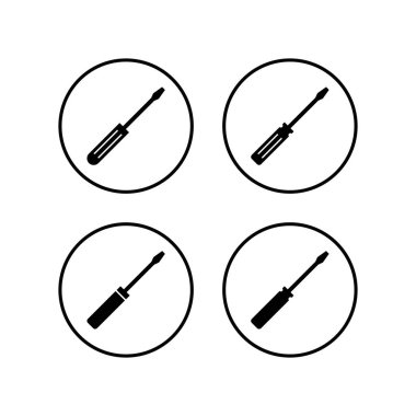 Tornavida simgeleri ayarlandı. Tornavida vektörü ico