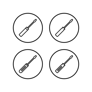 Tornavida simgeleri ayarlandı. Tornavida vektörü ico