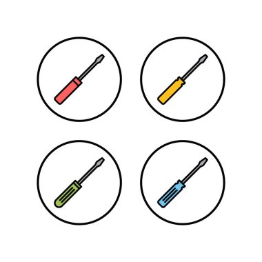 Tornavida simgeleri ayarlandı. Tornavida vektörü ico