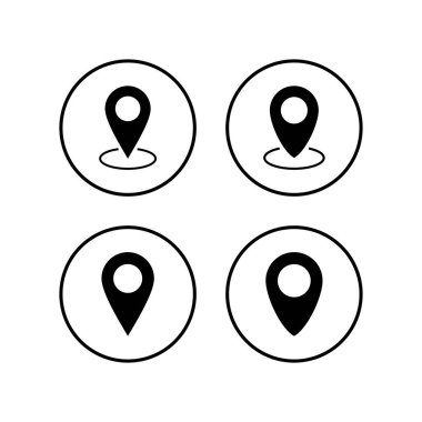 Pin simgeleri ayarlandı. Konum simgesi. Harita işaretleyici simgesi. Nokta. Yer bulucu. Adresler