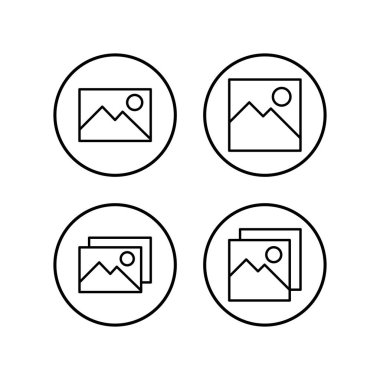Resim simgeleri ayarlandı. Resim vektör simgesi. fotoğraf galerisi simgesi vektosu