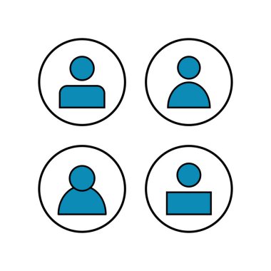 insan simgeleri ayarlandı. Kişi simgesi. Kullanıcı vektörü ico