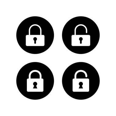 Kilit simgeleri ayarlandı. Şifreleme simgesi. Güvenlik sembolü. Güvenli. Privat