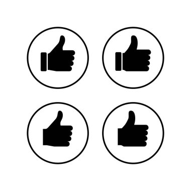 İkonlar gibi. Başparmaklar yukarı simgesi. Sosyal medya ico