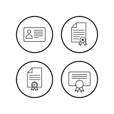 Lisans simgeleri ayarlandı. Onaylanmış veya Onaylanmış Madalya Ico