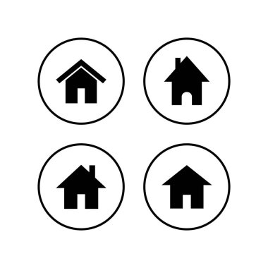 Ev simgeleri ayarlandı. Ev vektör simgesi. Adresler