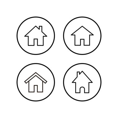 Ev simgeleri ayarlandı. Ev vektör simgesi. Adresler