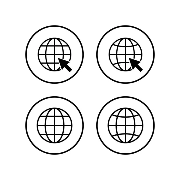 Веб Значки Установлены Значок Вектора Сайта Интернет Вектор Мира — стоковый вектор