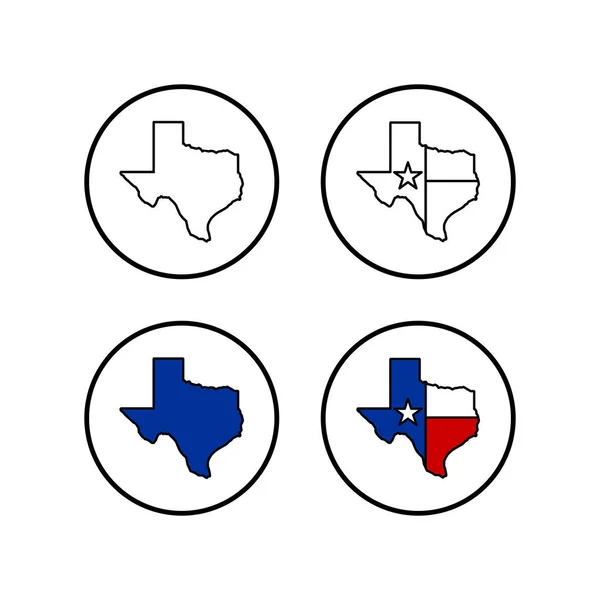 Texas Karte Symbole Gesetzt Symbol Für Texas Karte Texas Symbol — Stockvektor