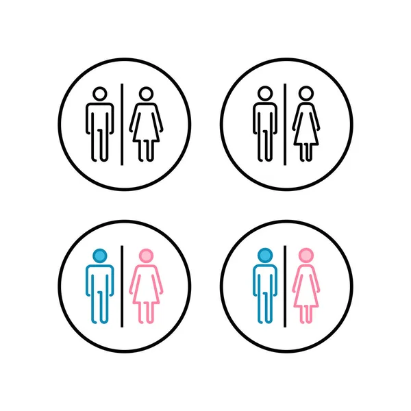 厕所图标设置 厕所的标志 男厕和女厕标志向量 男性和女性Ico — 图库矢量图片