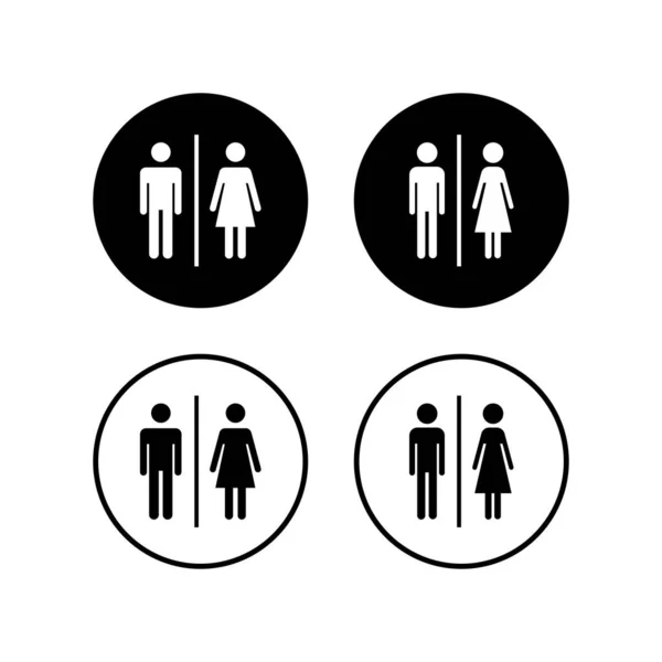 Toilet Iconen Ingesteld Toiletbord Man Vrouw Toilet Teken Vector Man — Stockvector