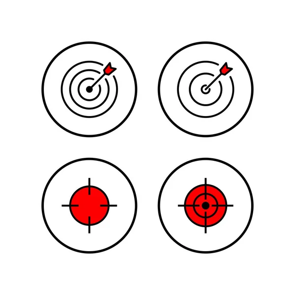 Icone Del Bersaglio Impostate Icona Del Vettore Bersaglio Icona Dell — Vettoriale Stock