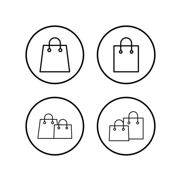 Shopping Bag Icons Set Vorhanden Einkaufstüten Vektor — Stockvektor