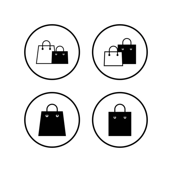 Shopping Bag Icons Set Vorhanden Einkaufstüten Vektor — Stockvektor