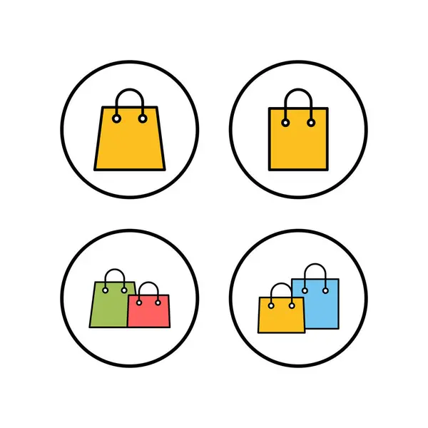 Shopping Bag Icons Set Vorhanden Einkaufstüten Vektor — Stockvektor