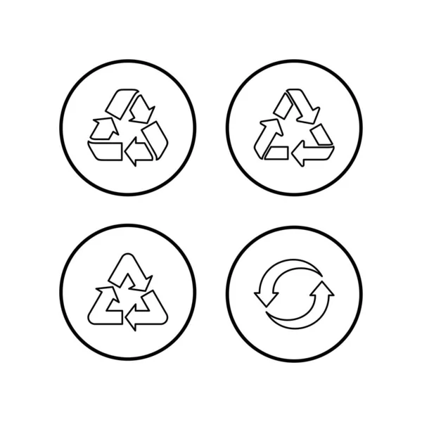 Recycle Pictogrammen Ingesteld Vector Recycle Een Verpakkingsbord Milieu Ico — Stockvector