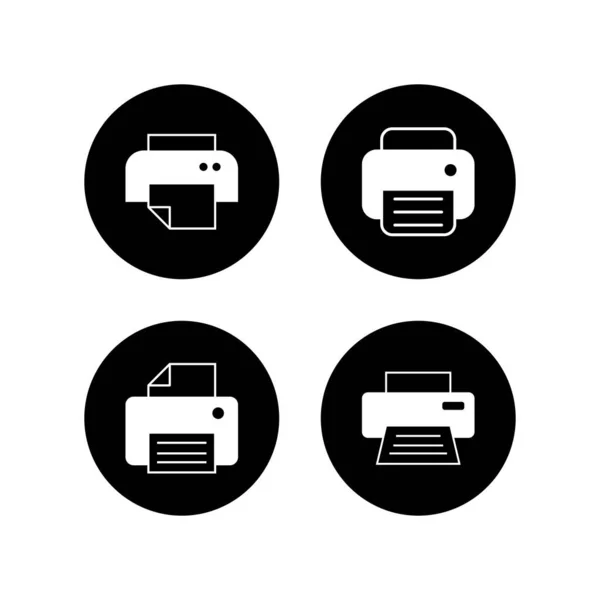 Conjunto Iconos Impresora Icono Impresión Icono Vector Fax — Archivo Imágenes Vectoriales