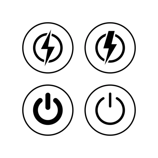 Icônes Alimentation Réglées Icône Interrupteur Alimentation Démarrer Puissance Ico — Image vectorielle