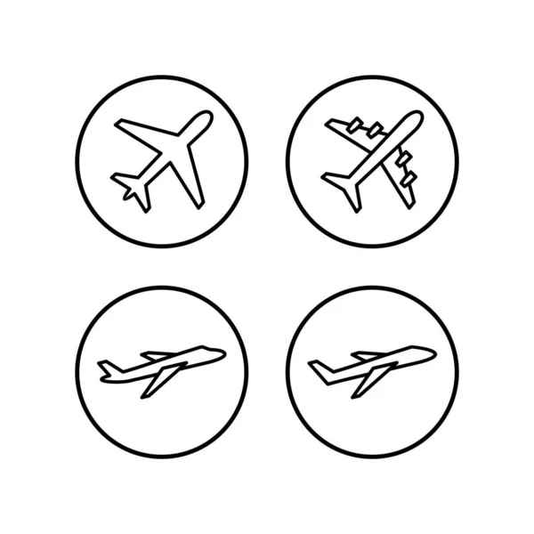 Ebenen Symbole Gesetzt Flugzeug Vektor Symbol Symbol Für Den Flugverkehr — Stockvektor