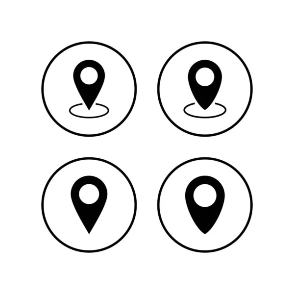 Conjunto Iconos Pin Icono Ubicación Icono Puntero Mapa Punto Localizador — Archivo Imágenes Vectoriales