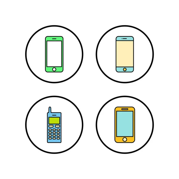 Ikony Telefonów Ustawione Wektor Telefoniczny Telefon Komórkowy Zestaw Symboli Telefonu — Wektor stockowy