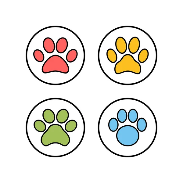 Paw Icons Set Paw Print Ico — Stock Vector