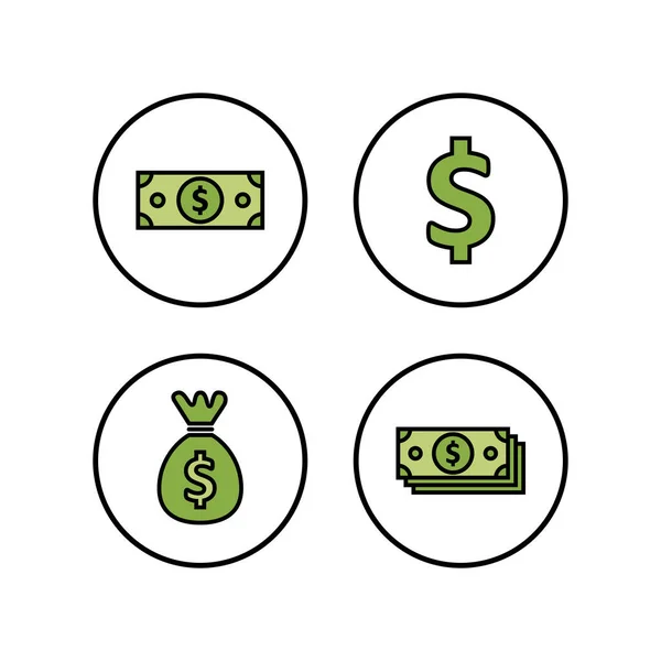 Money Icons Set Money Vector Icon Dollar Ico — Stock Vector