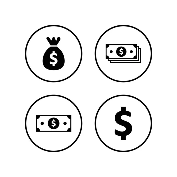Εικονίδια Χρημάτων Έτοιμα Εικονίδιο Φορέα Χρημάτων Δολάριο Ηπα — Διανυσματικό Αρχείο