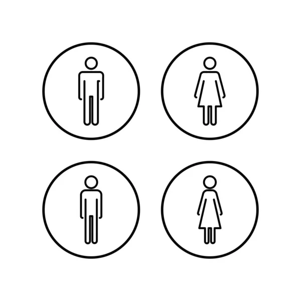 男人和女人的图标向量 厕所的标志 男厕和女厕标志向量 男性和女性Ico — 图库矢量图片