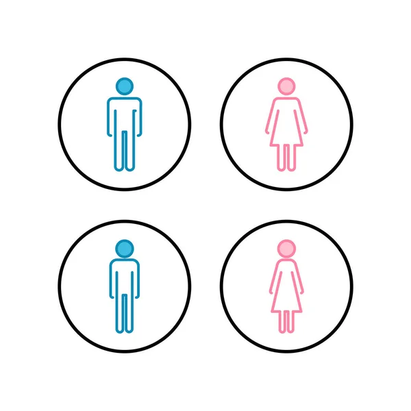 Man Woman Icon Vector Toilet Sign Man Woman Restroom Sign — Stock Vector