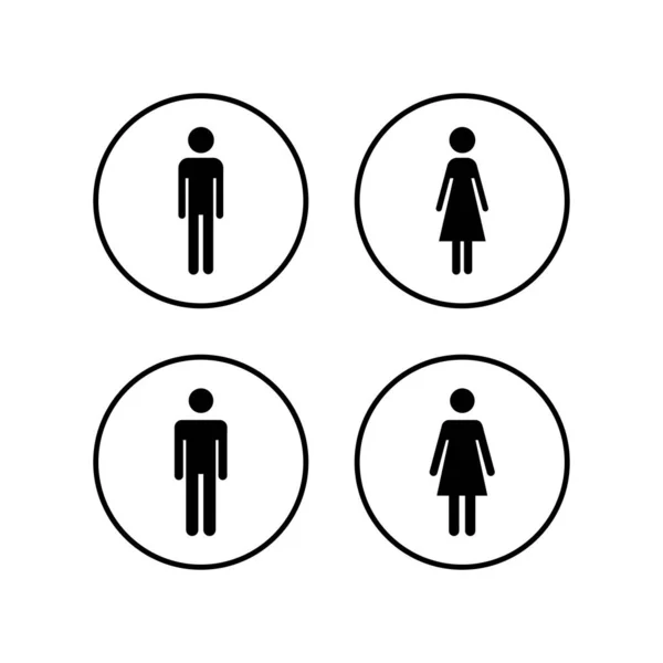 Чоловік Жінка Значок Вектор Туалетний Знак Чоловік Жінка Туалеті Знак — стоковий вектор