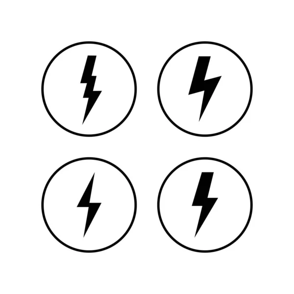 Набір Піктограм Блискавки Вектор Піктограм Bolt Енергія Грім Електричний Ico — стоковий вектор