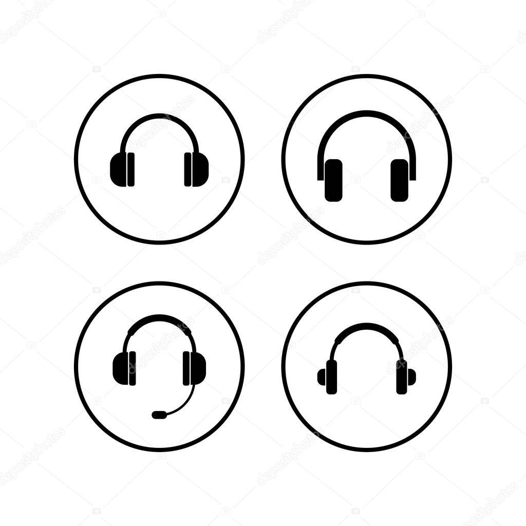 Headphone icons set. Headphone vector icon. Call us. Contact u