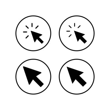 Simgeler ayarlandı. İmleç simgesi. Bilgisayar faresi imleç siyah ok simgesine tıklayın