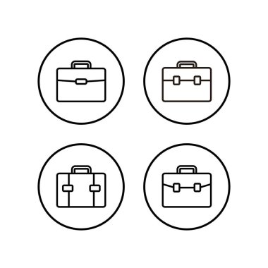 Evrak çantası simgeleri ayarlandı. Evrak çantası vektör ico